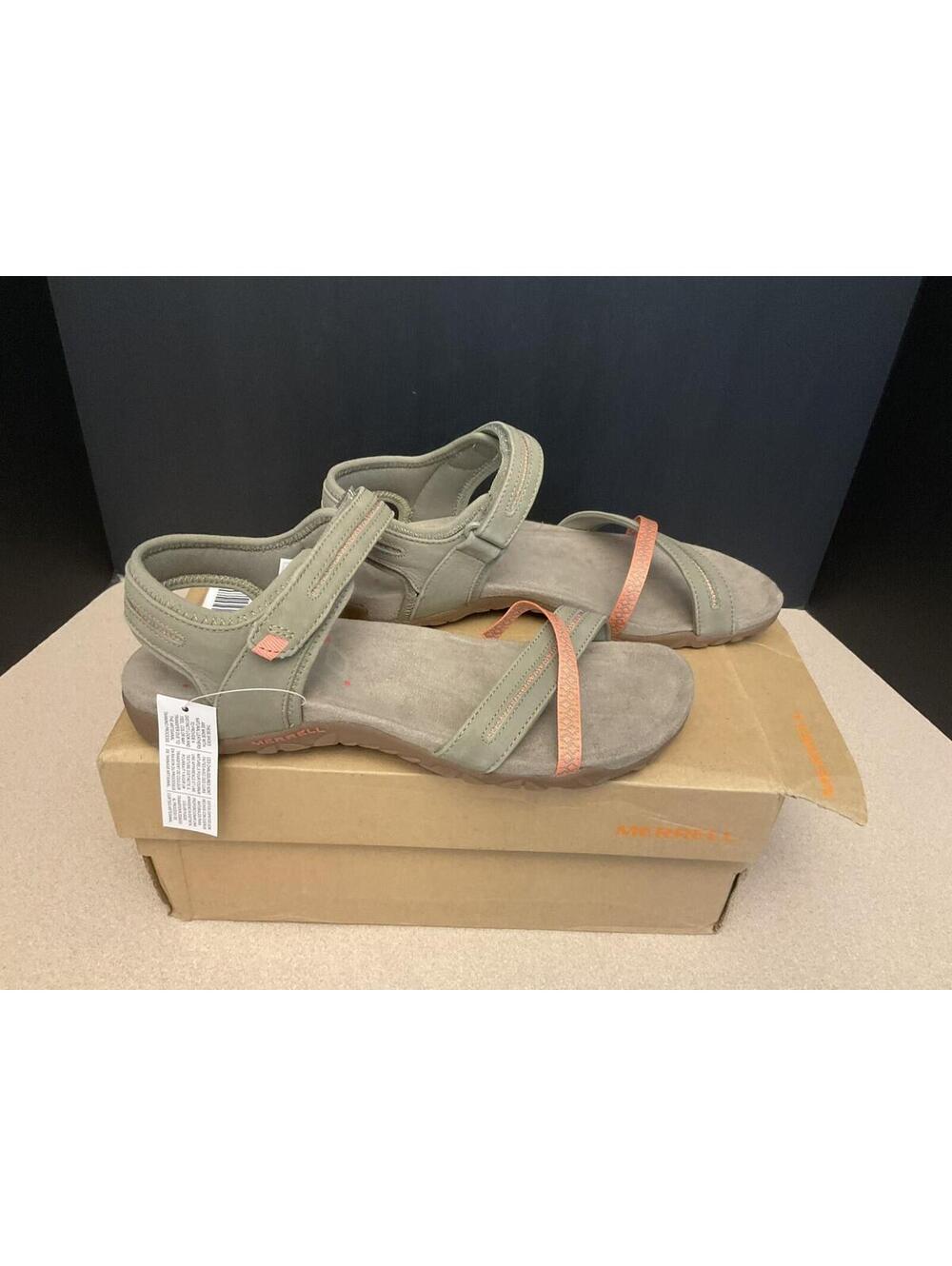 NEW! WOMENS MERRELL TERRAN CROSS II PUTTY/MASTIC SANDALS. SIZE 9M. NICE SANDALS!